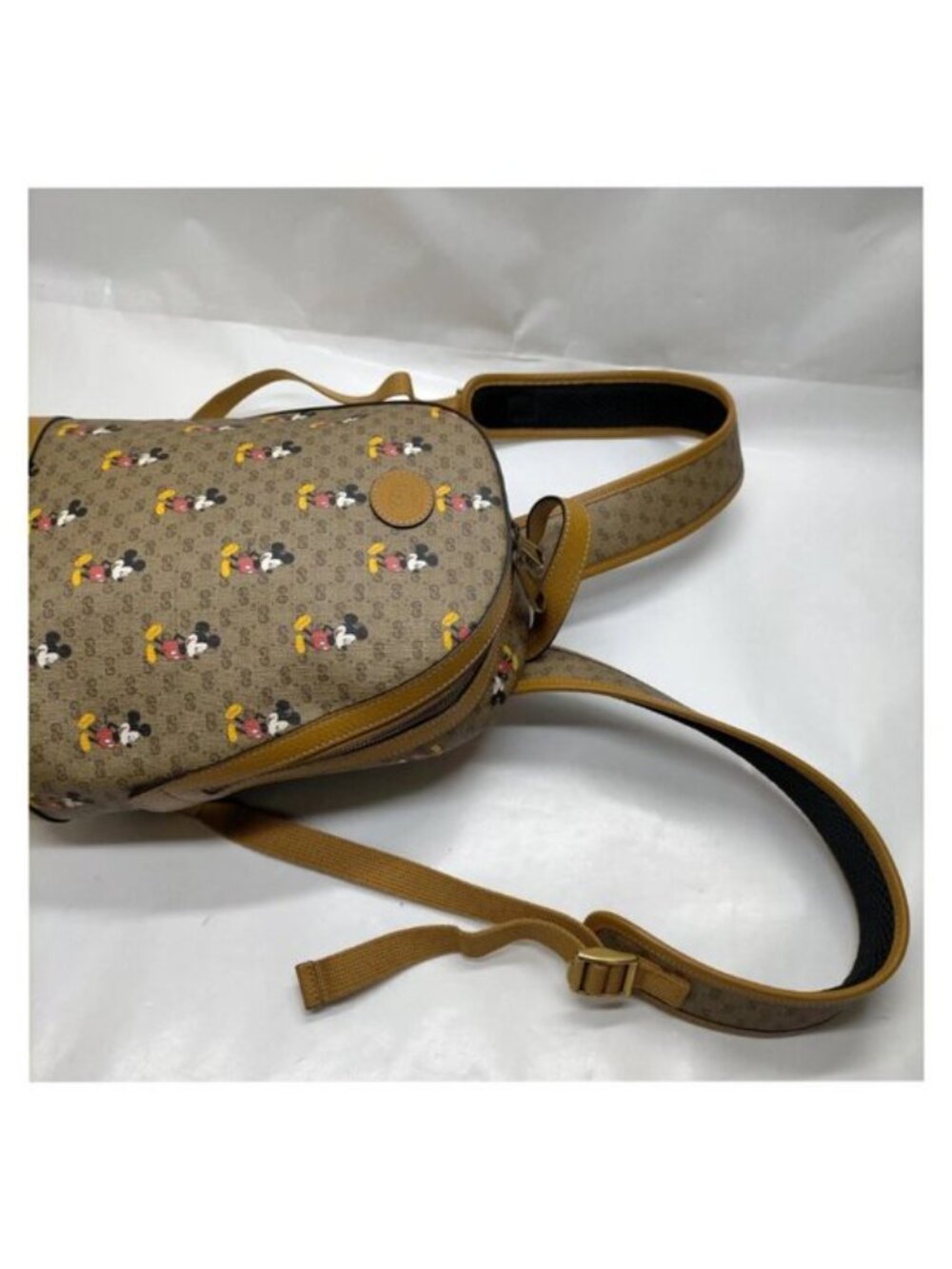 Authentic Gucci x Disney Mickey Mouse GG Supreme Backpack Brown Mini Luxury Bag - Picture 7 of 16